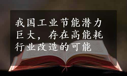 我国工业节能潜力巨大，存在高能耗行业改造的可能