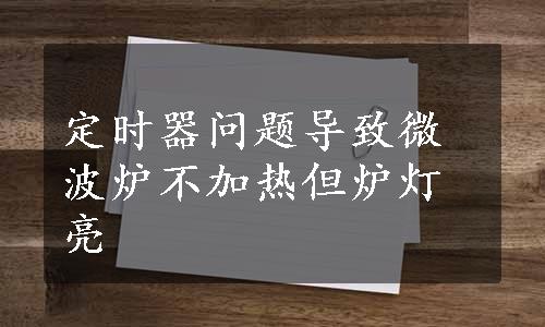 定时器问题导致微波炉不加热但炉灯亮