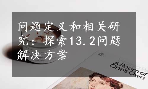 问题定义和相关研究：探索13.2问题解决方案