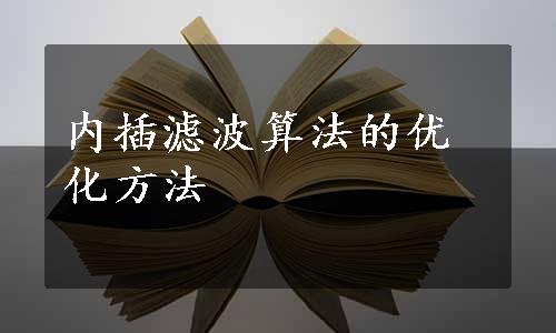 内插滤波算法的优化方法