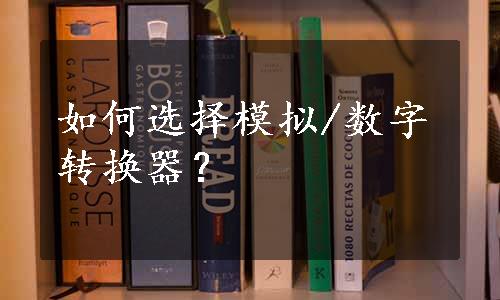 如何选择模拟/数字转换器？