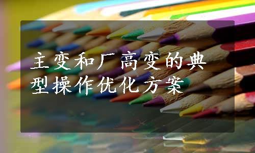 主变和厂高变的典型操作优化方案