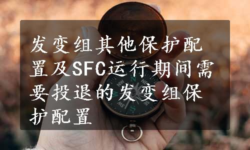 发变组其他保护配置及SFC运行期间需要投退的发变组保护配置