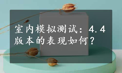 室内模拟测试：4.4版本的表现如何？