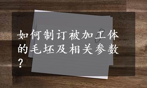 如何制订被加工体的毛坯及相关参数？