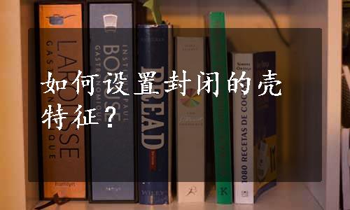 如何设置封闭的壳特征？