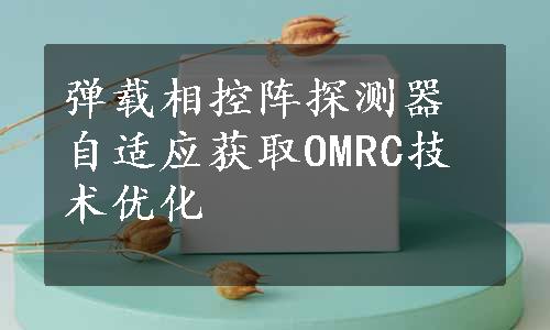 弹载相控阵探测器自适应获取OMRC技术优化