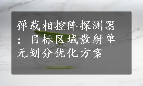 弹载相控阵探测器：目标区域散射单元划分优化方案