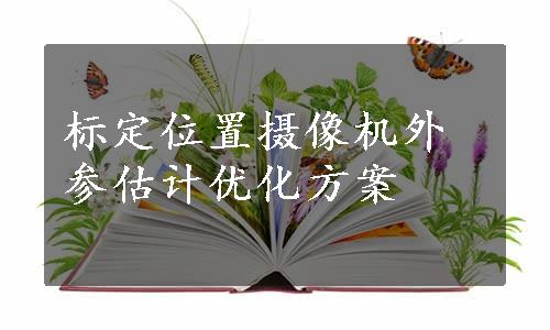 标定位置摄像机外参估计优化方案