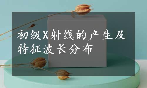 初级X射线的产生及特征波长分布