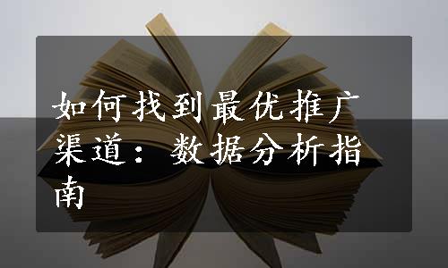 如何找到最优推广渠道：数据分析指南