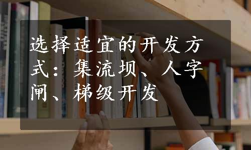 选择适宜的开发方式：集流坝、人字闸、梯级开发