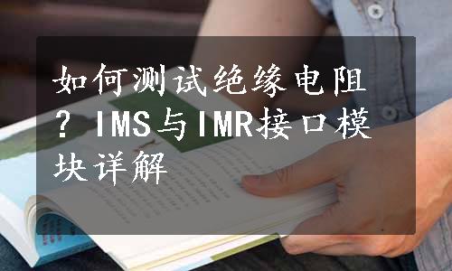 如何测试绝缘电阻？IMS与IMR接口模块详解