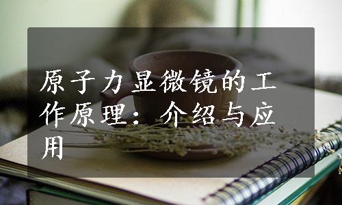 原子力显微镜的工作原理：介绍与应用