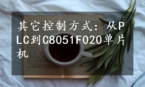 其它控制方式：从PLC到C8051F020单片机