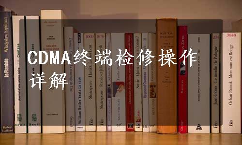 CDMA终端检修操作详解