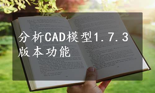 分析CAD模型1.7.3版本功能