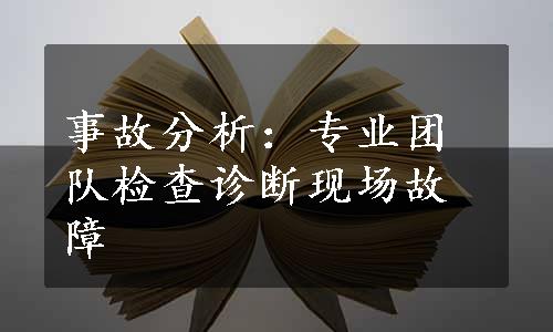 事故分析：专业团队检查诊断现场故障