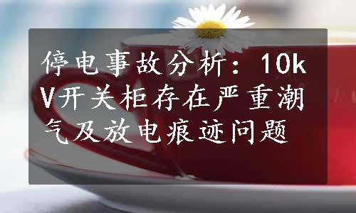 停电事故分析：10kV开关柜存在严重潮气及放电痕迹问题