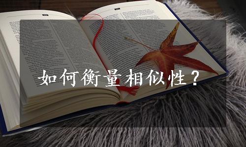 如何衡量相似性？