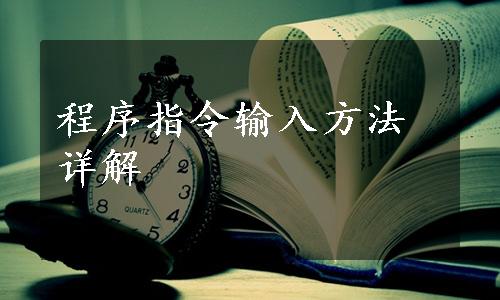 程序指令输入方法详解