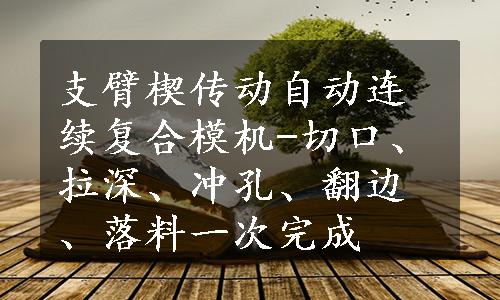 支臂楔传动自动连续复合模机-切口、拉深、冲孔、翻边、落料一次完成