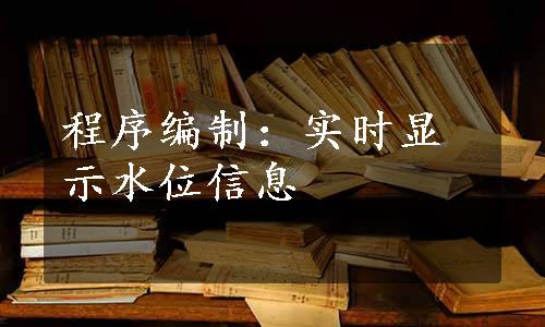 程序编制：实时显示水位信息