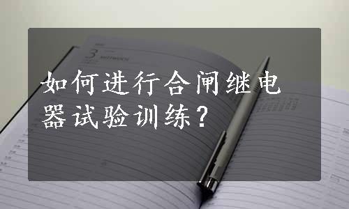 如何进行合闸继电器试验训练？