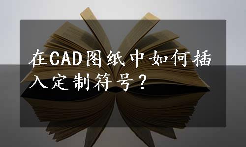 在CAD图纸中如何插入定制符号？