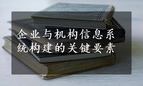 企业与机构信息系统构建的关键要素