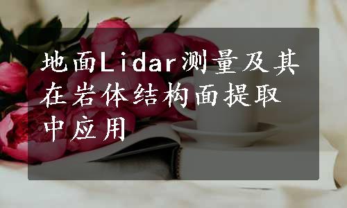 地面Lidar测量及其在岩体结构面提取中应用