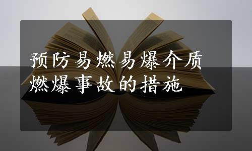 预防易燃易爆介质燃爆事故的措施