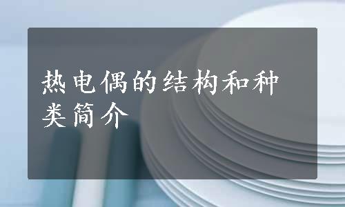 热电偶的结构和种类简介