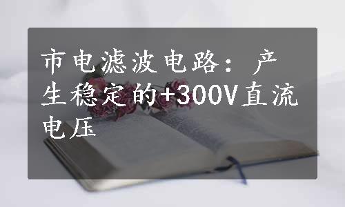 市电滤波电路：产生稳定的+300V直流电压