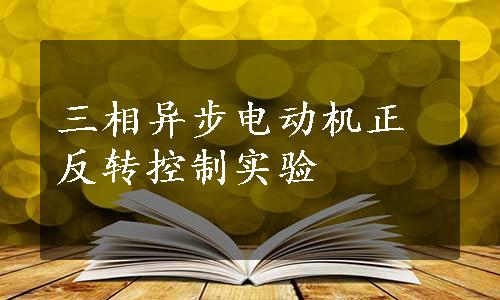 三相异步电动机正反转控制实验