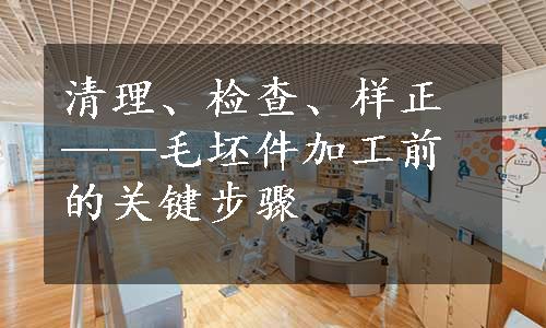 清理、检查、样正——毛坯件加工前的关键步骤