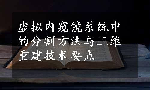 虚拟内窥镜系统中的分割方法与三维重建技术要点