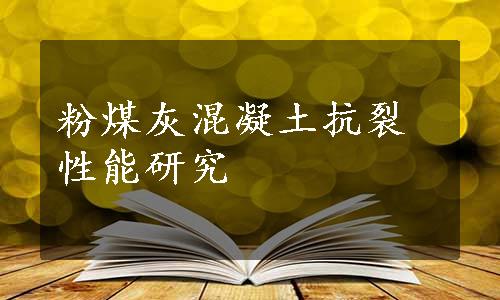 粉煤灰混凝土抗裂性能研究