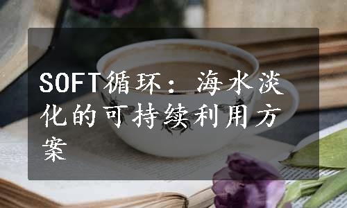 SOFT循环：海水淡化的可持续利用方案