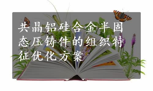 共晶铝硅合金半固态压铸件的组织特征优化方案