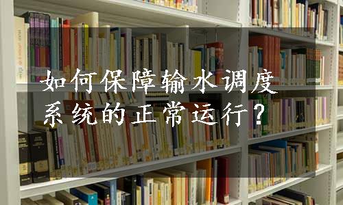 如何保障输水调度系统的正常运行？