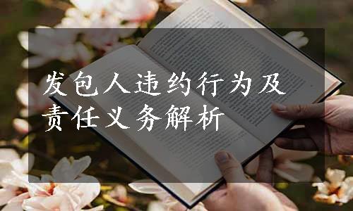 发包人违约行为及责任义务解析