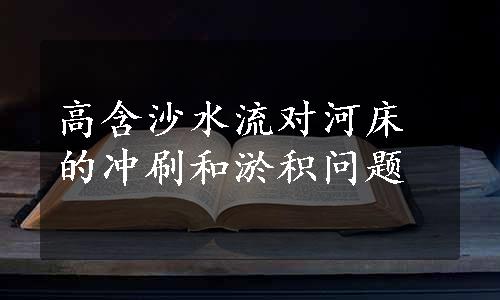 高含沙水流对河床的冲刷和淤积问题