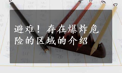 避难！存在爆炸危险的区域的介绍