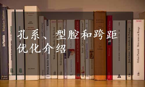 孔系、型腔和跨距优化介绍