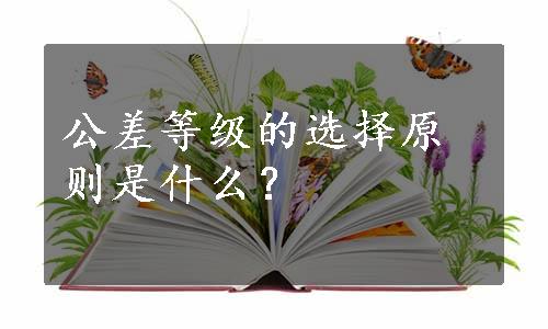 公差等级的选择原则是什么？