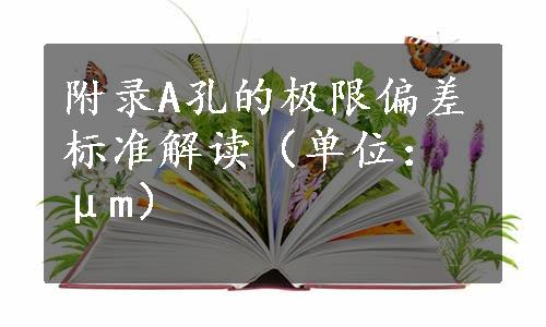 附录A孔的极限偏差标准解读（单位：μm）