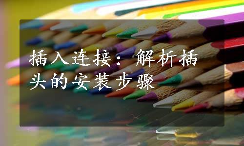 插入连接：解析插头的安装步骤