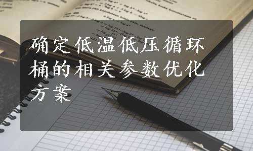 确定低温低压循环桶的相关参数优化方案