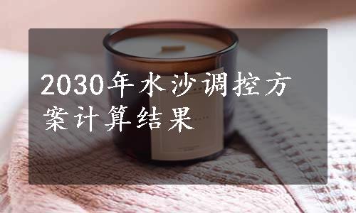 2030年水沙调控方案计算结果